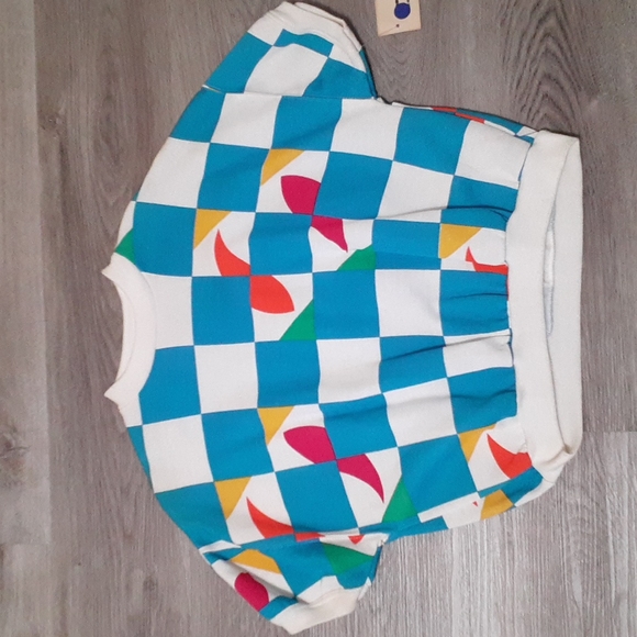 Pepsi 80s Women's Girls Neon Geometric Crop Top Costume Design Deadstock - Picture 2 of 11